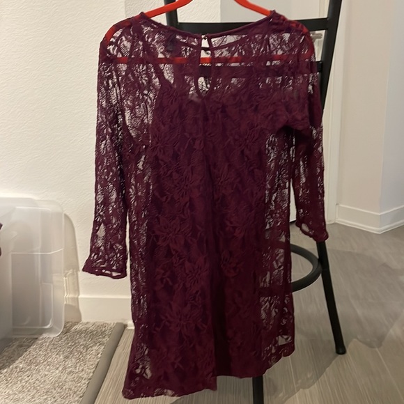 Forever 21 Maroon Lace Dress - Picture 3 of 6